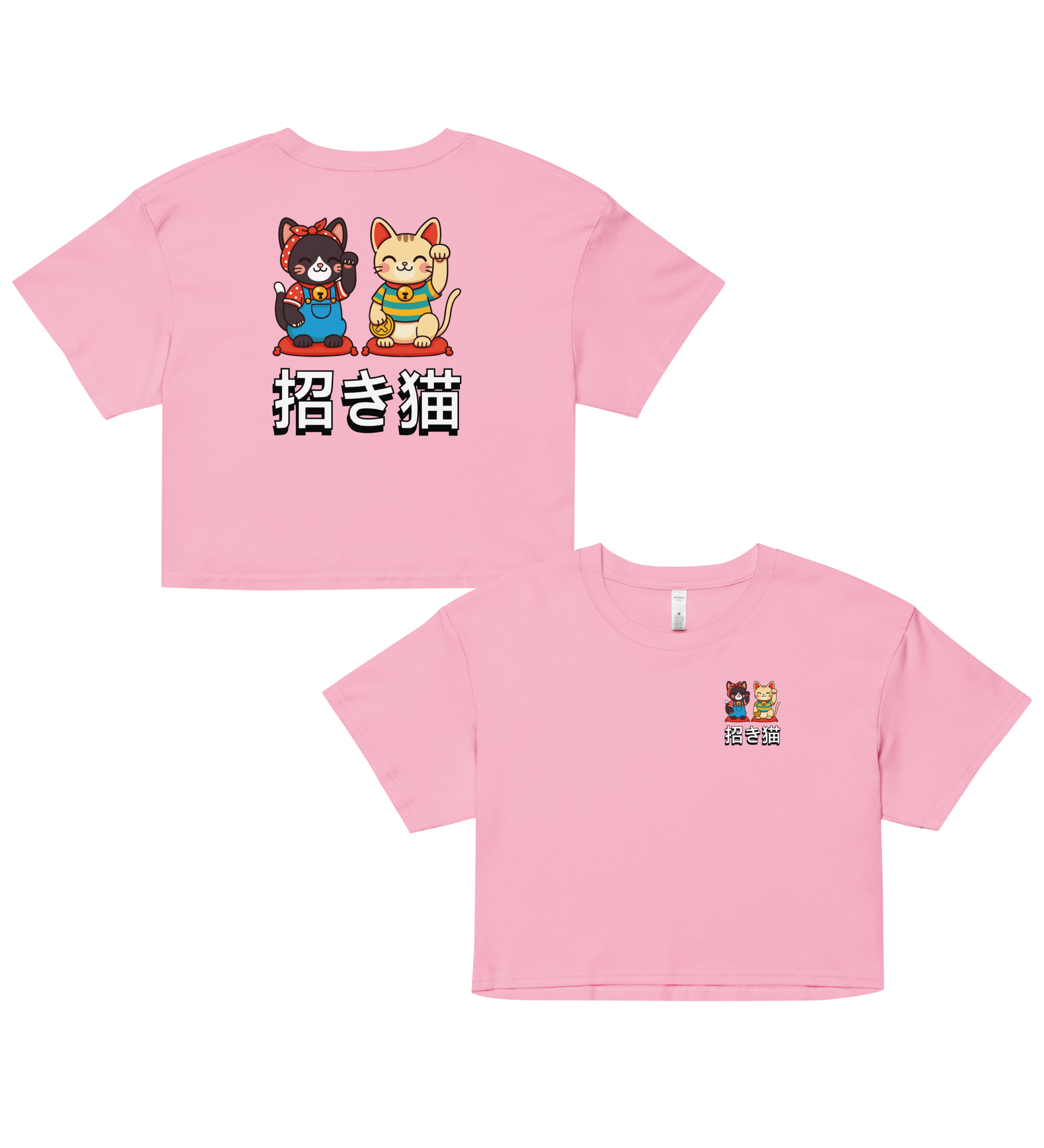 Lucky Duo Tee – Edición Maneki-Neko Mimikō & Torikō 🐾 (Mujer)